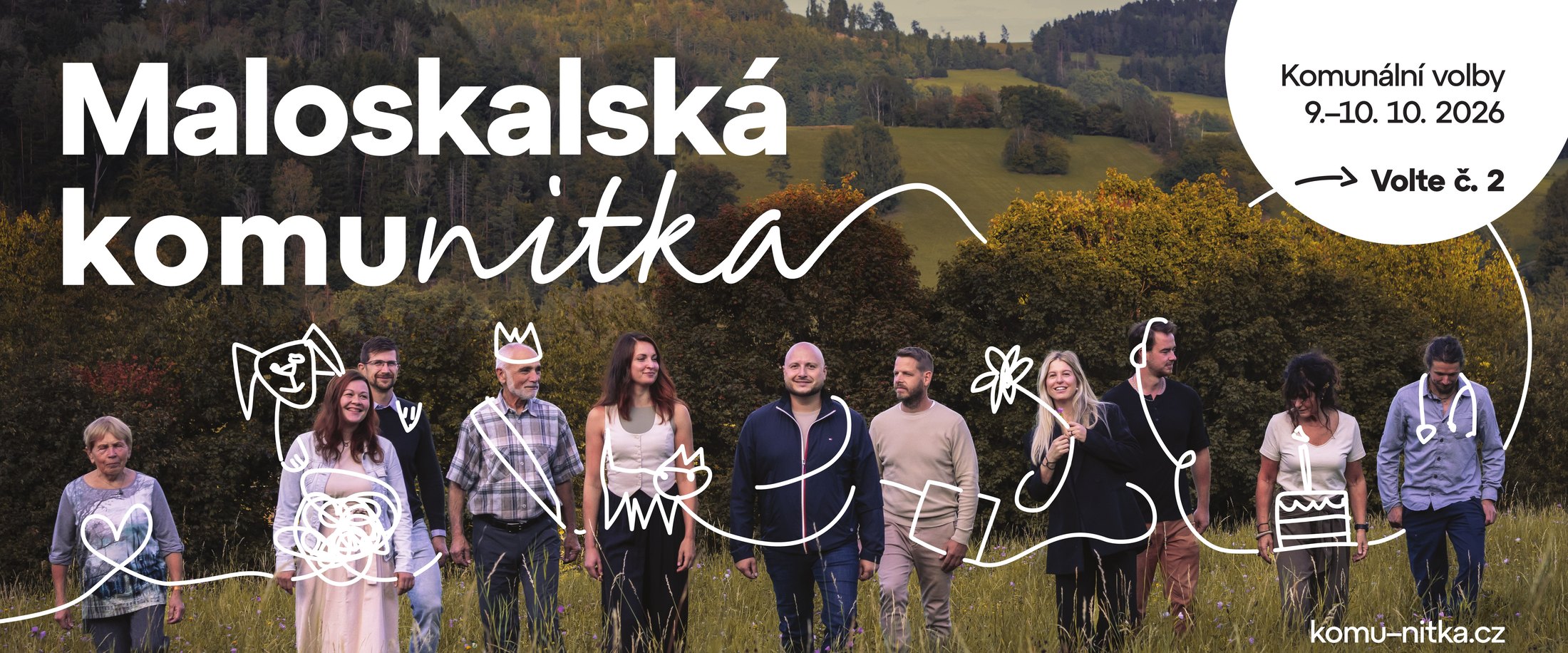 Kandidáti Maloskalské komunitky na louce nad Malou Skálou